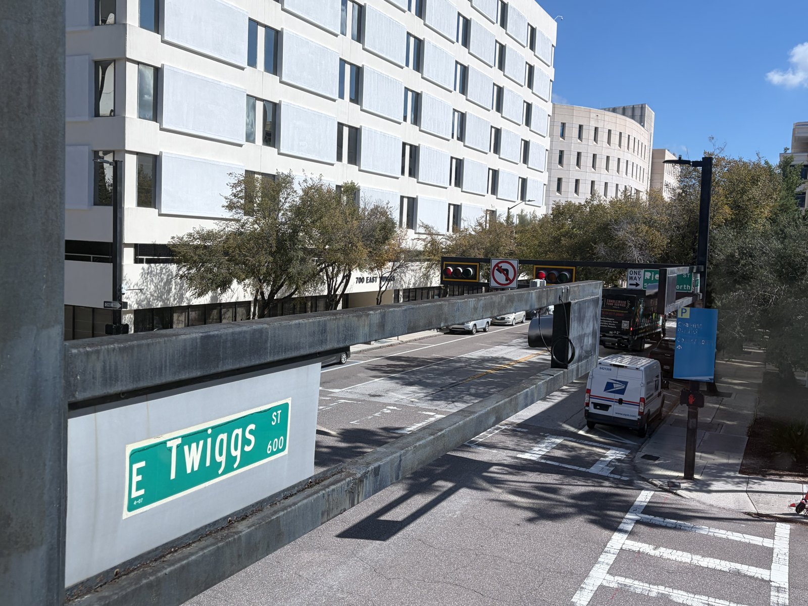 Hillsborough County courthouse seen from E. Twiggs Street in downtown Tampa